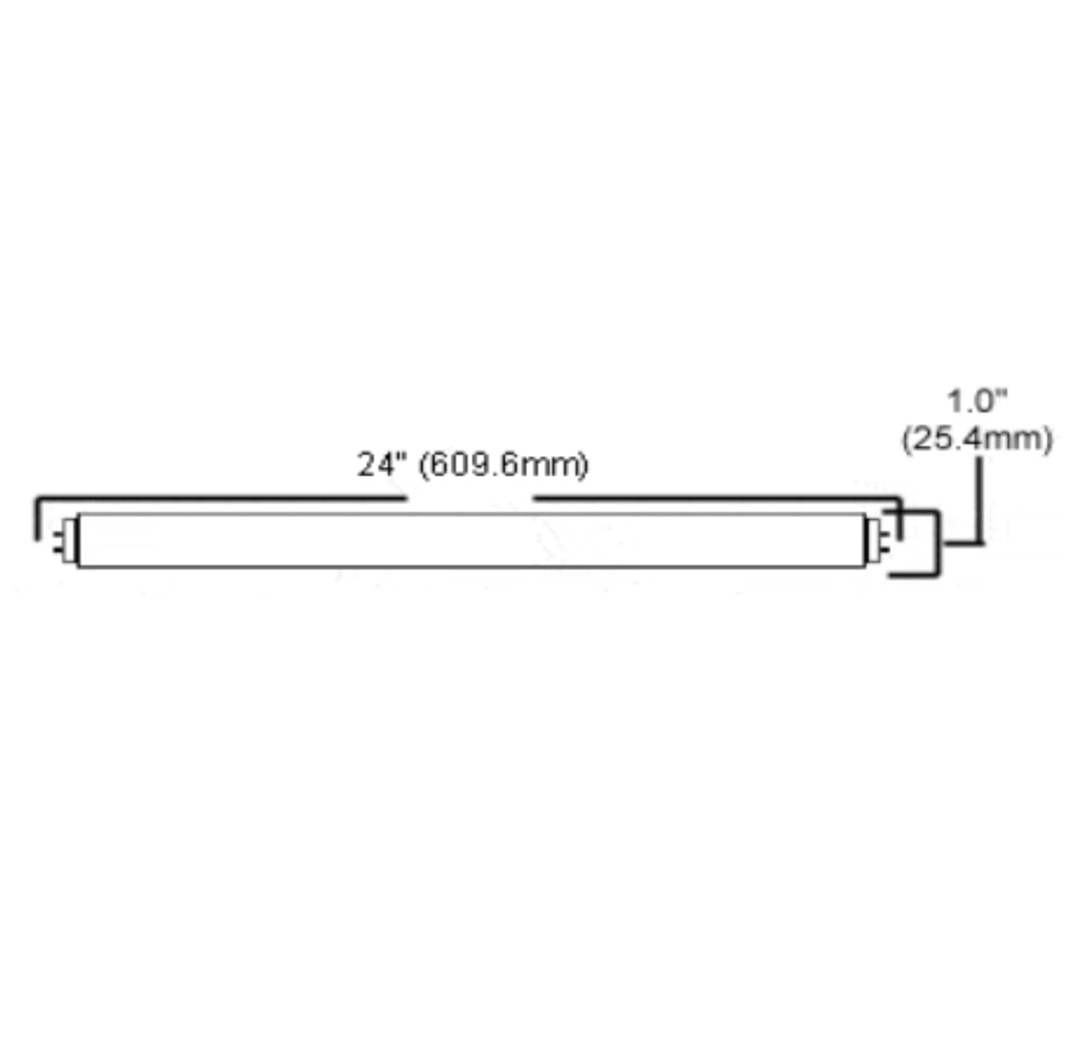 24 Inch T8 Fluorescent Tube Light Bulb 17W 4100K Cool White 2800 Lumen G13 Bi-Pin Base Pack of 6 I235