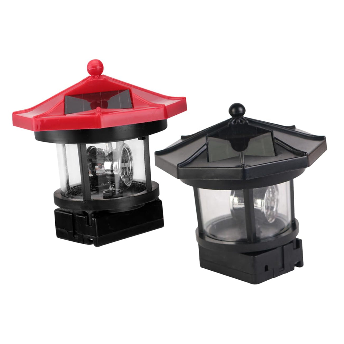 2pcs Solar Powered Rotatable Lighthouse Light A135948