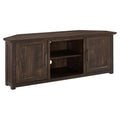 58" Rustic Wood Corner TV Stand, Dark Walnut D2660