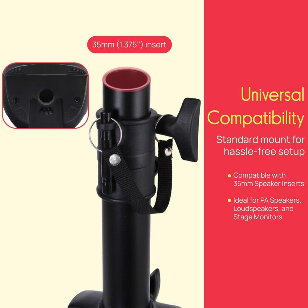 Universal Speaker Stand 2-Pack Height Adjustable Tripod Mount J988765
