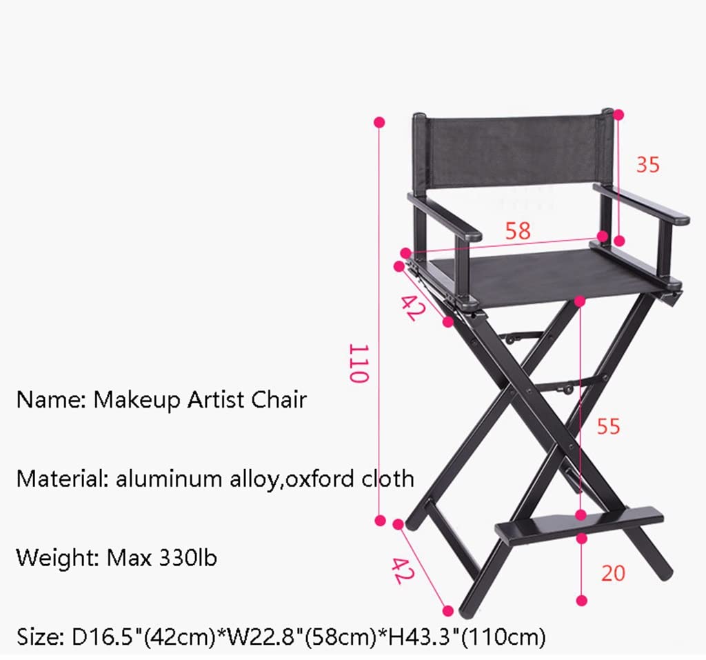 Pink Aluminum Foldable Makeup Artist Chair with Footrest Z30588