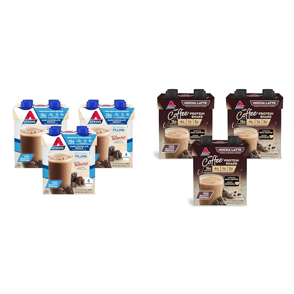 Dark Chocolate Mocha Latte Protein Shake, 15g Protein, 4g Net Carb, 1g Sugar O1984