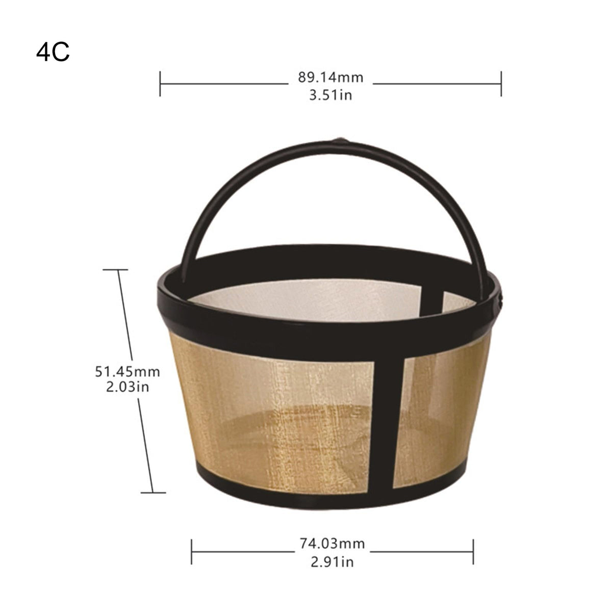 Golden Tone Coffee Filter for 4/6/8/12 Cup Coffee Maker Q1508