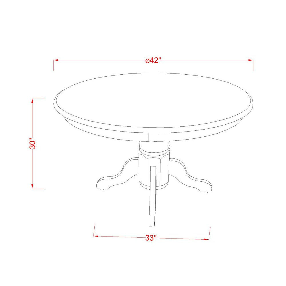 5 Piece Round Dining Table Set with 4 Black Faux Leather Chairs W860