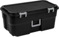 22 Gallon Lockable Black Plastic Storage Trunk I7116