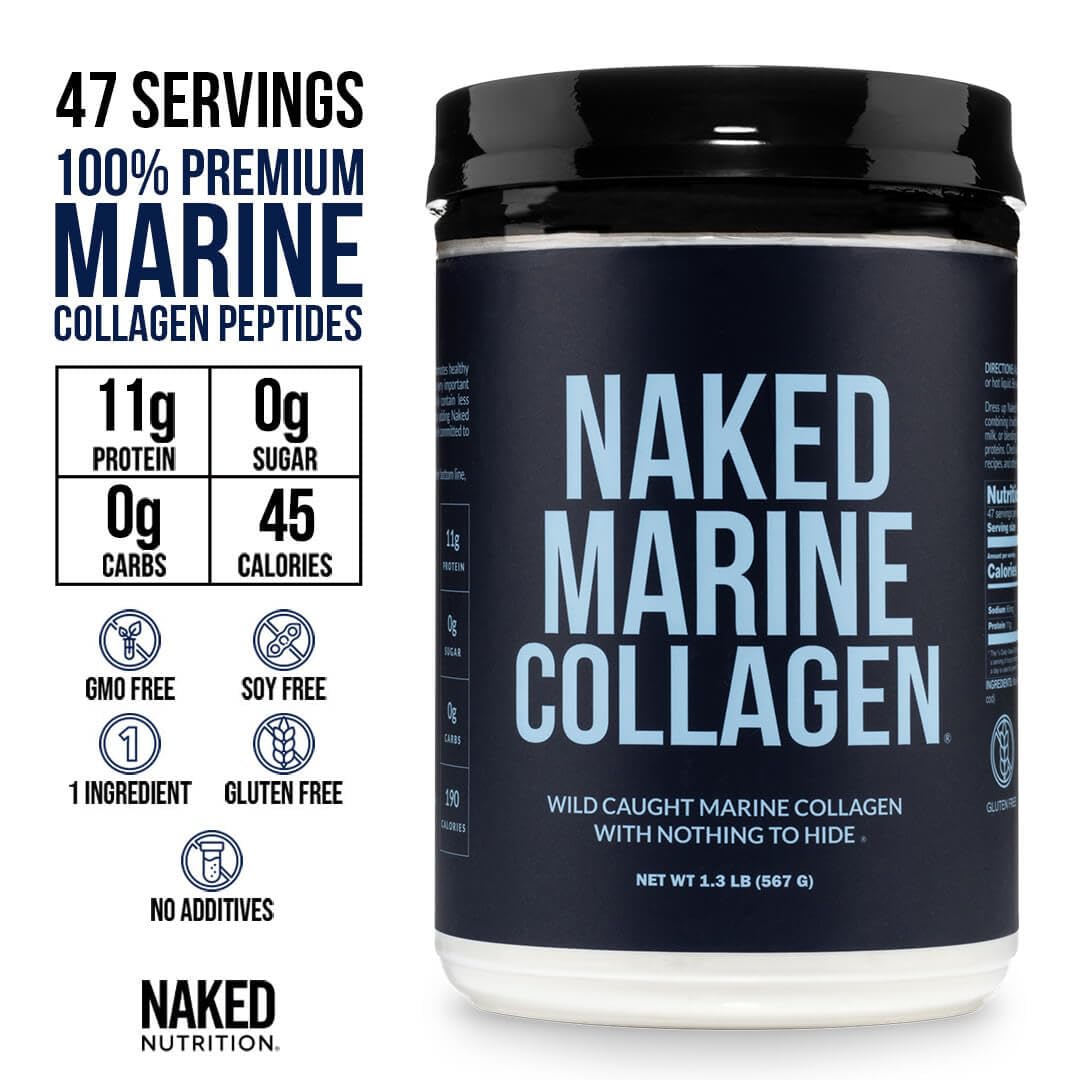 Unflavored Marine Collagen Peptides Protein Powder 47 Servings B5225