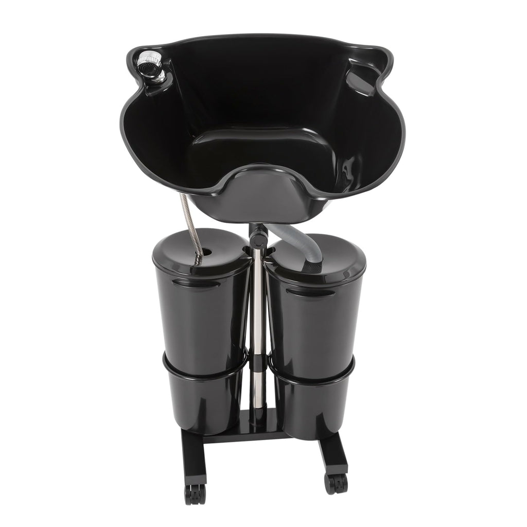 Portable Height-Adjustable Shampoo Basin with 2 Water Buckets H9345