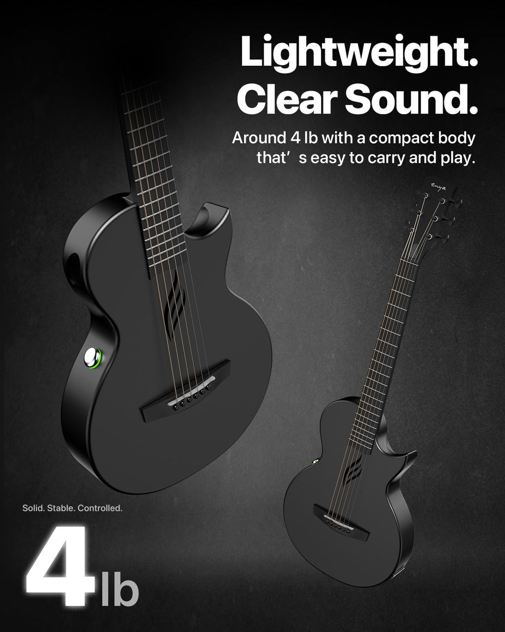 Carbon Fiber 35-Inch Smart Acoustic-Electric Travel Guitar H2888