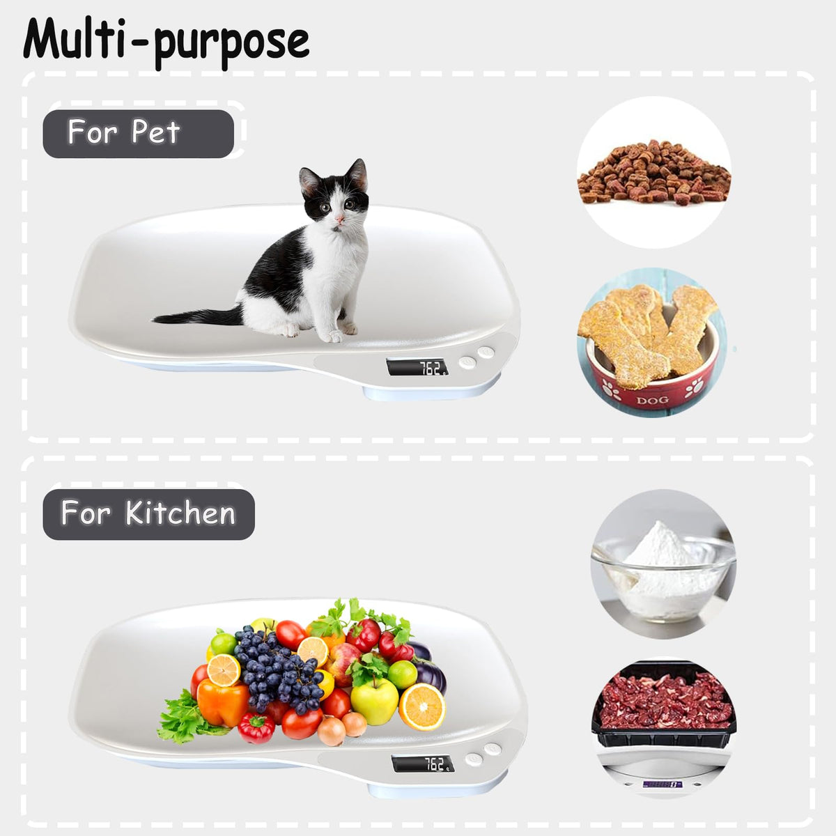 Digital Pet Scale 33lb LCD with Tray Y270349