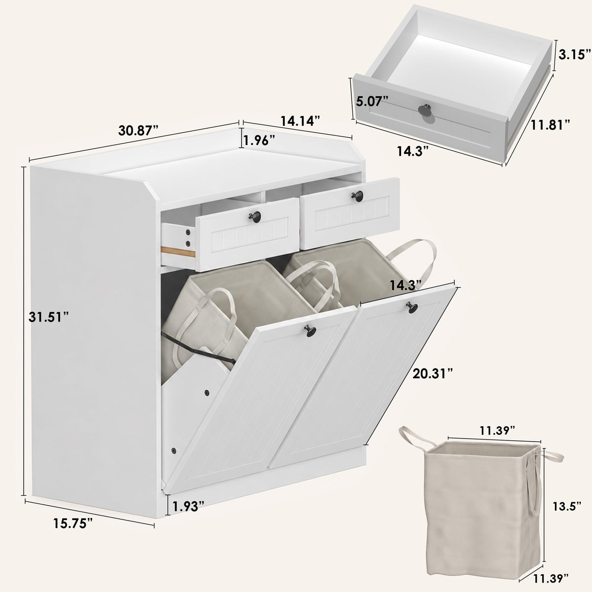 8 Gallon Double Tilt Out Trash Can Cabinet T296