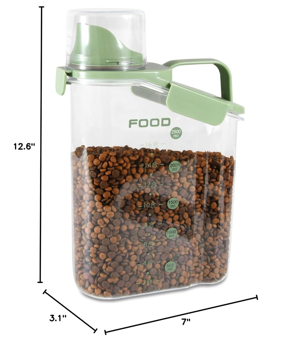 Airtight Pet Food Storage Container with Measuring Cups A568859