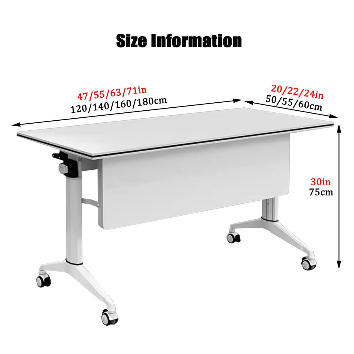 Wooden Folding Table with 360° Wheels Z469