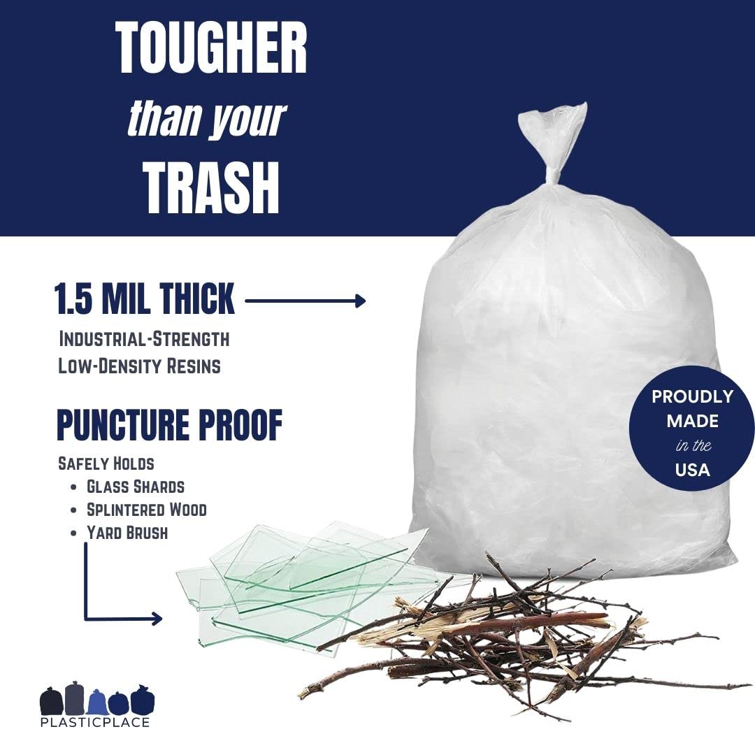 40-45 Gallon Clear 1.5 Mil Trash Bags 100 Count V452