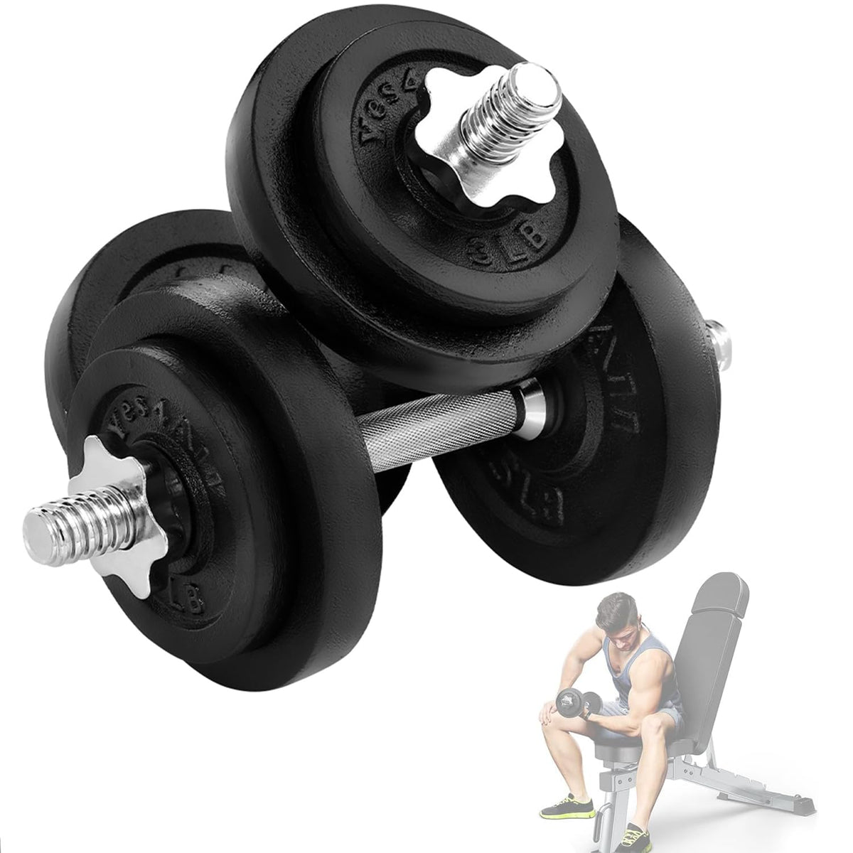 Adjustable Dumbbell Set with Weight Plates Z7524