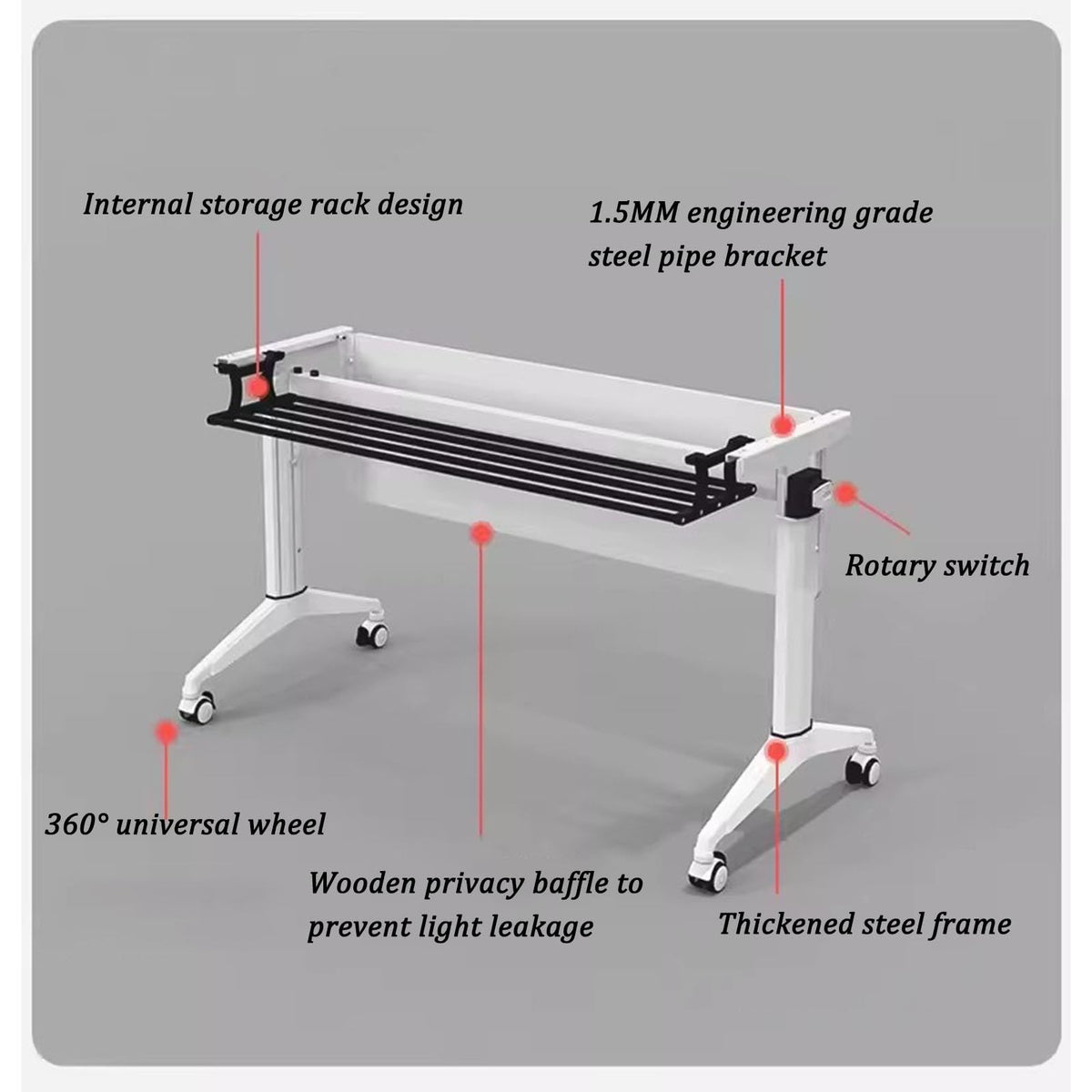 Wooden Folding Table with 360° Wheels Z469
