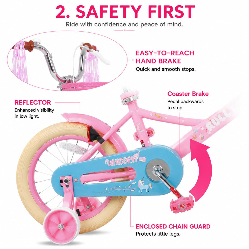 Kids Bike with Training Wheels & Basket B696661