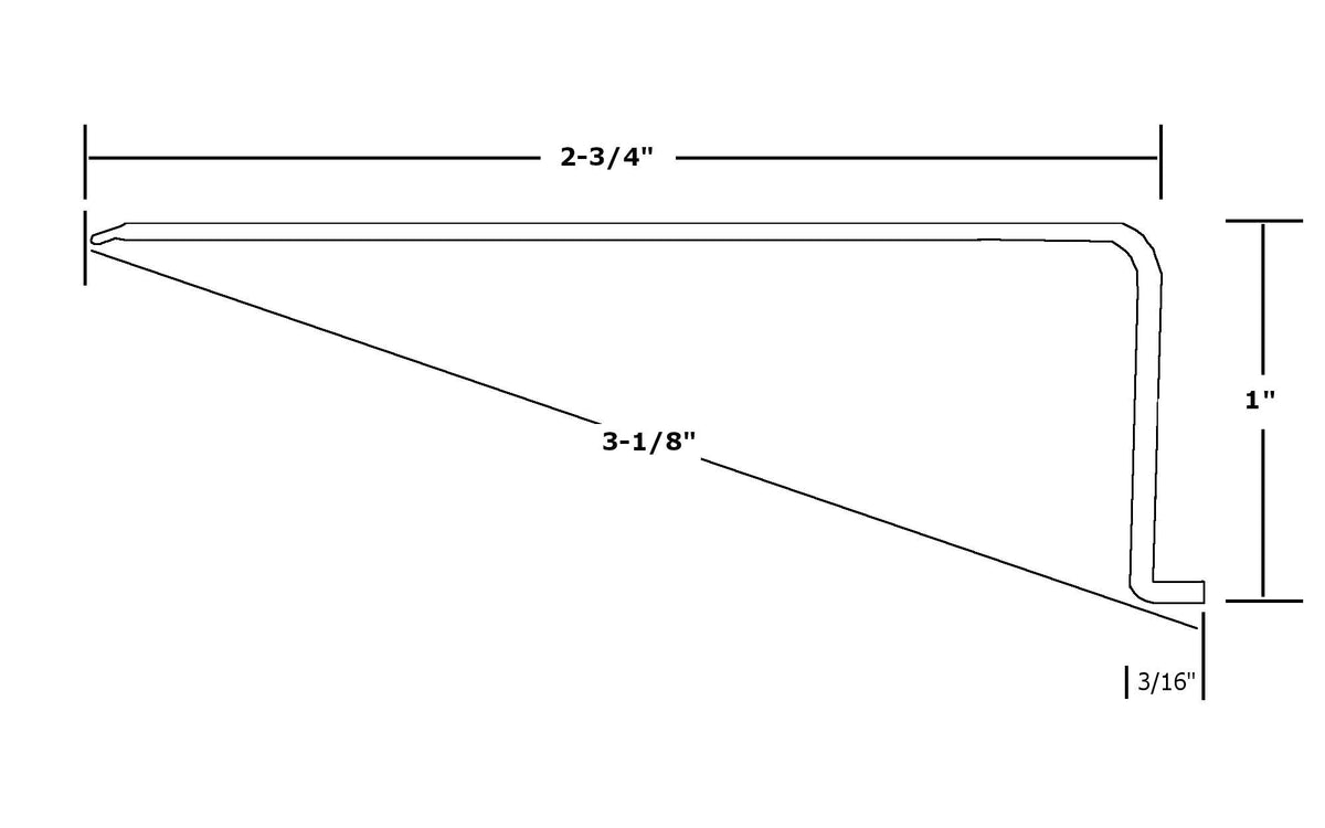 Ribbed Acrylic Replacement Lens L-Shape 2-3/4 x 1 x 24" J1493