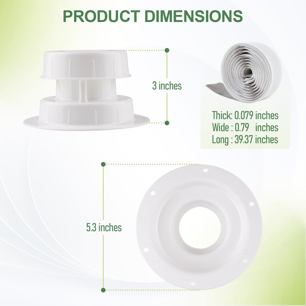 RV Plumbing Vent Covers with Screws, 2 Pack M83728