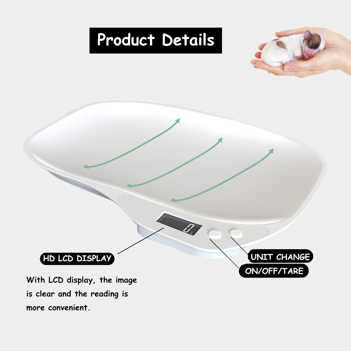 Digital Pet Scale 33lb LCD with Tray Y270349