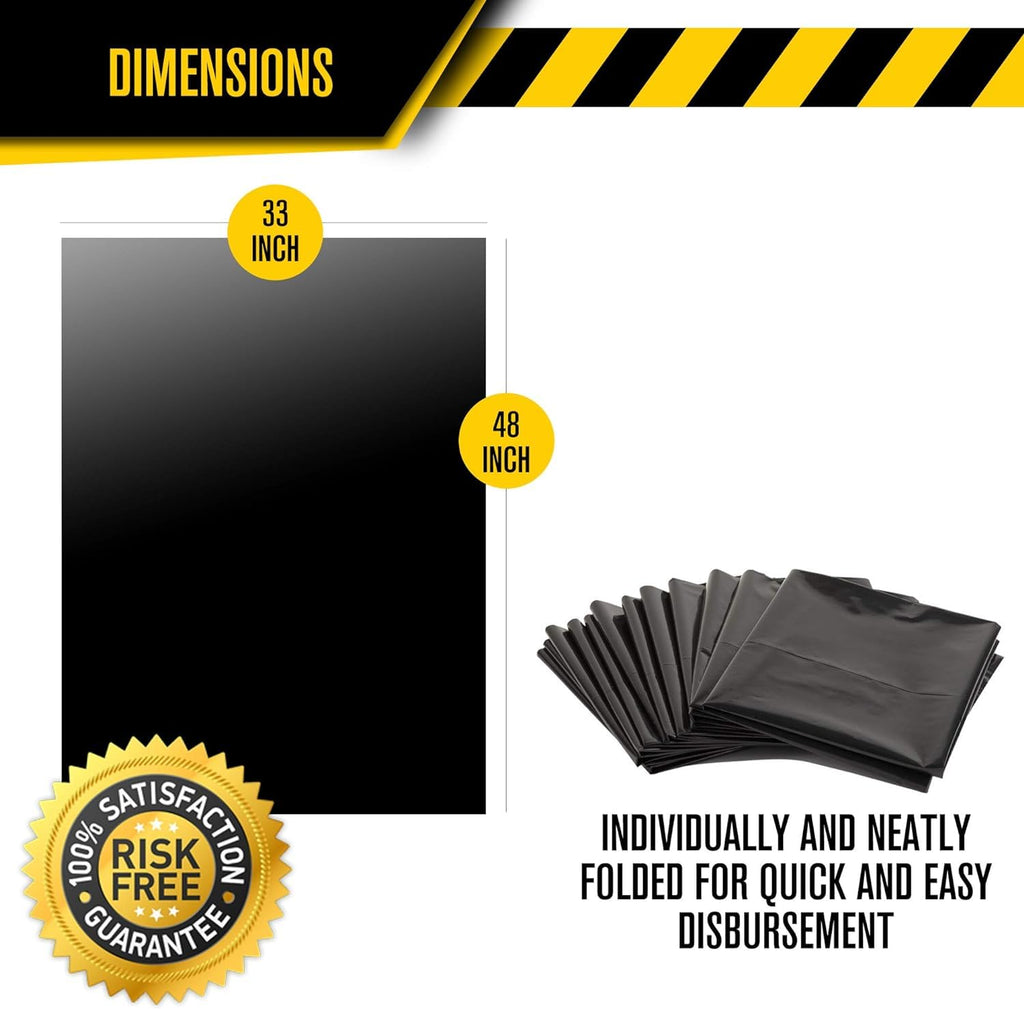 Heavy Duty 50 Pack 42 Gallon 3 MIL Black Contractor Bags F916052