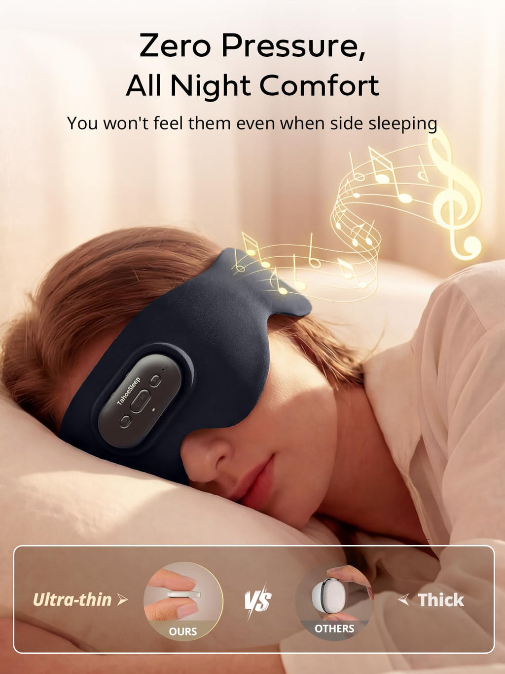 Ultra-Thin Adjustable Sleep Mask with Bluetooth 5.4 A2488