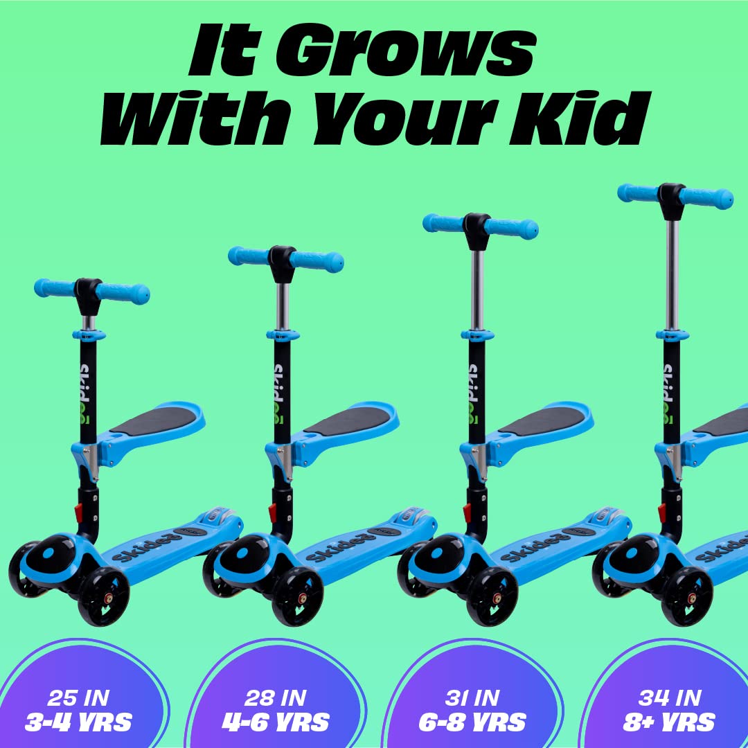 Foldable 3 Wheel Kick Scooter with Removable Seat E368