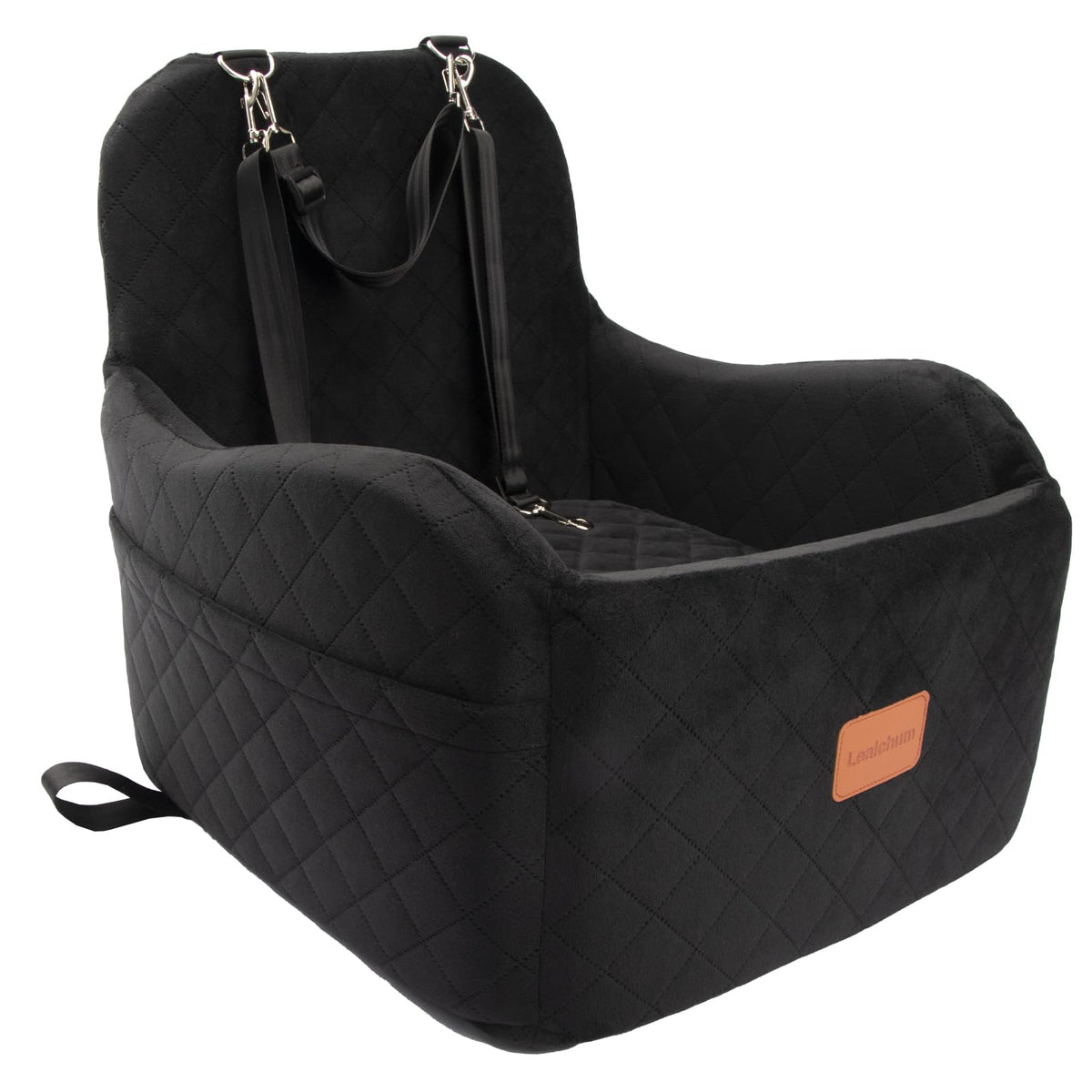 Dog Booster Car Seat for Small/Medium Dogs Up to 35lbs, Black, Medium F3070