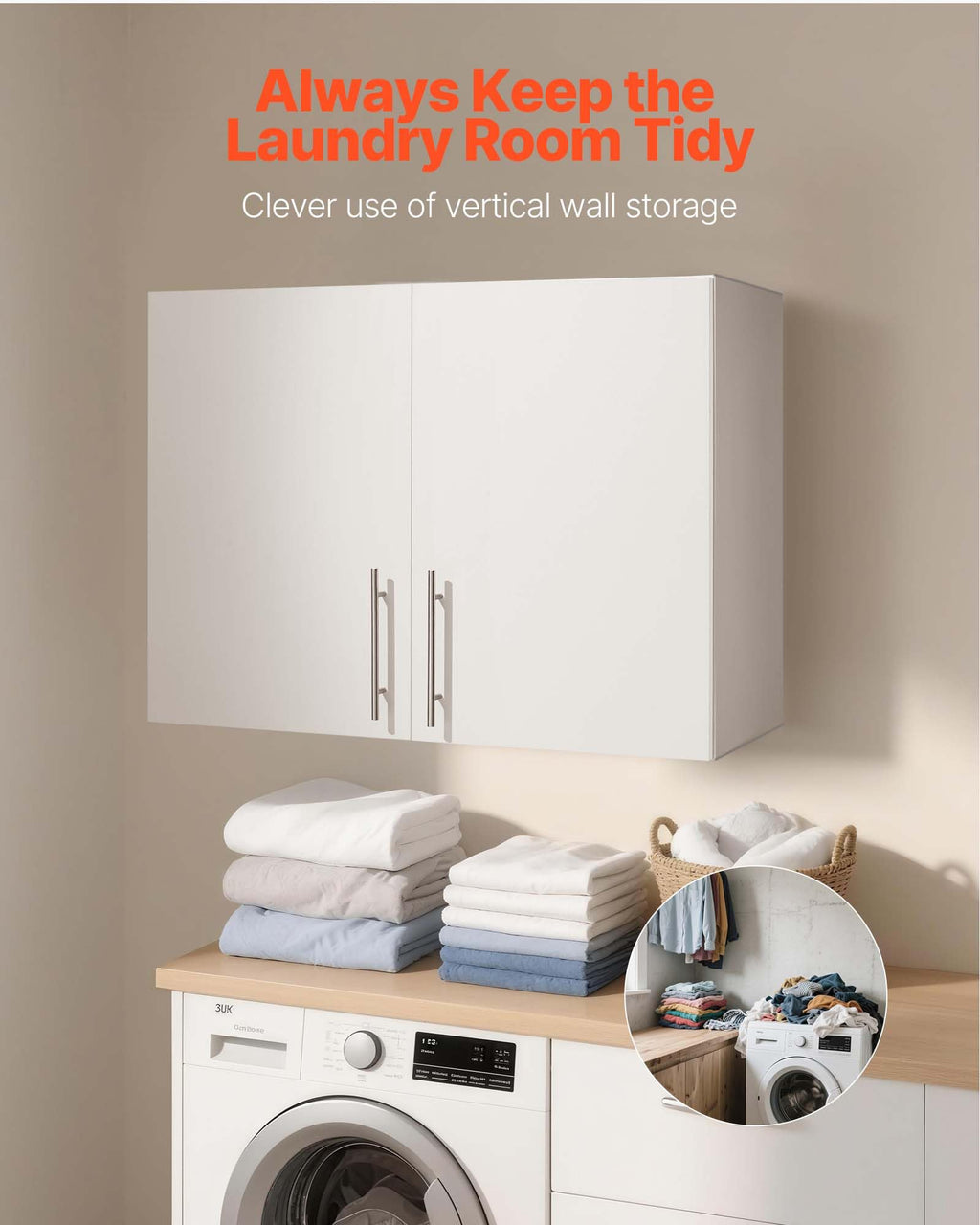 White 2-Tier Wall Mounted Cabinet with Adjustable Shelf X582