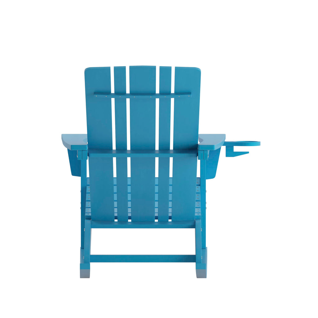 Blue Weather Resistant Poly Resin Adirondack Rocking Chair W440367