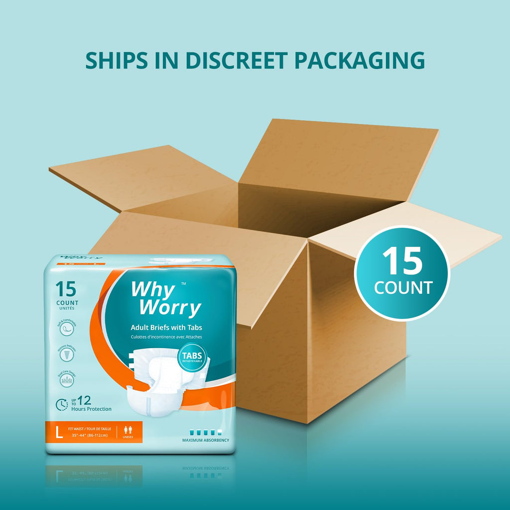 Adult Diapers with Tabs, Large, 15 Count V827257