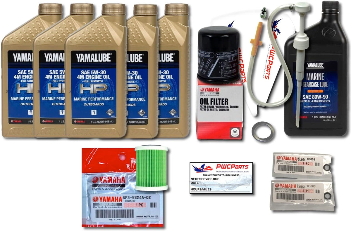 2006+ Outboard Oil Change Kit 5W-30 Synthetic Fuel Filter Gear Lube Gaskets O867509