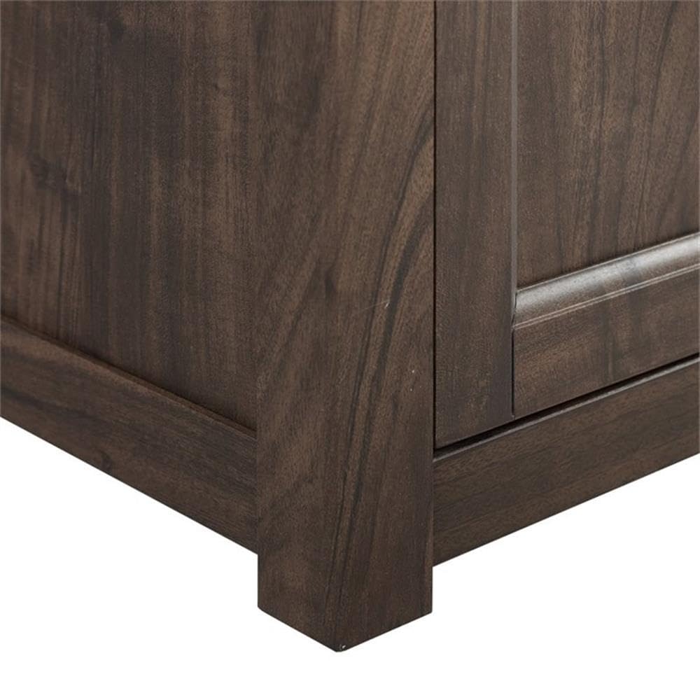 58" Rustic Wood Corner TV Stand, Dark Walnut D2660