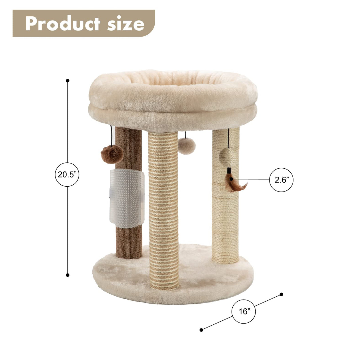 Small Cat Tree with Scratching Post and Soft Bed X8632