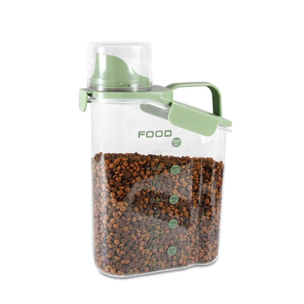 Airtight Pet Food Storage Container with Measuring Cups A568859