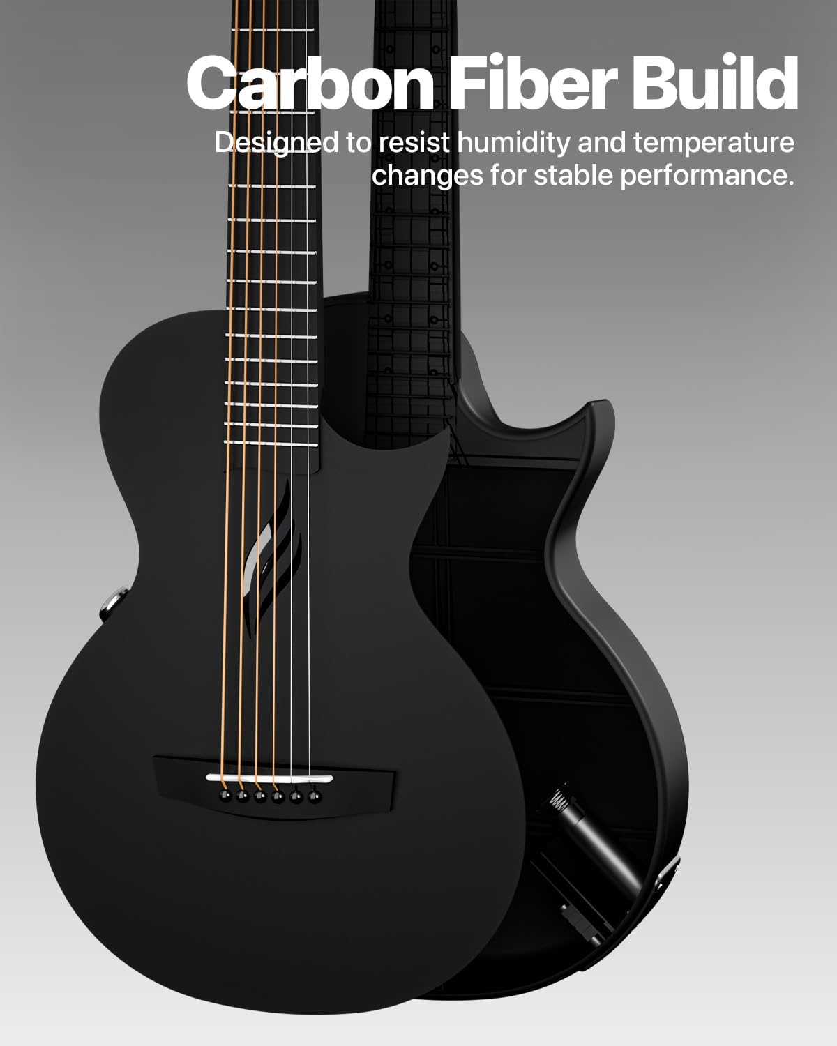Carbon Fiber 35-Inch Smart Acoustic-Electric Travel Guitar H2888
