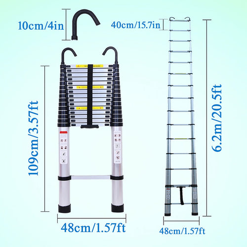 20.5FT Aluminum Telescoping Ladder 330lb B853