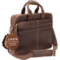 Full-Grain Leather Laptop Briefcase S889