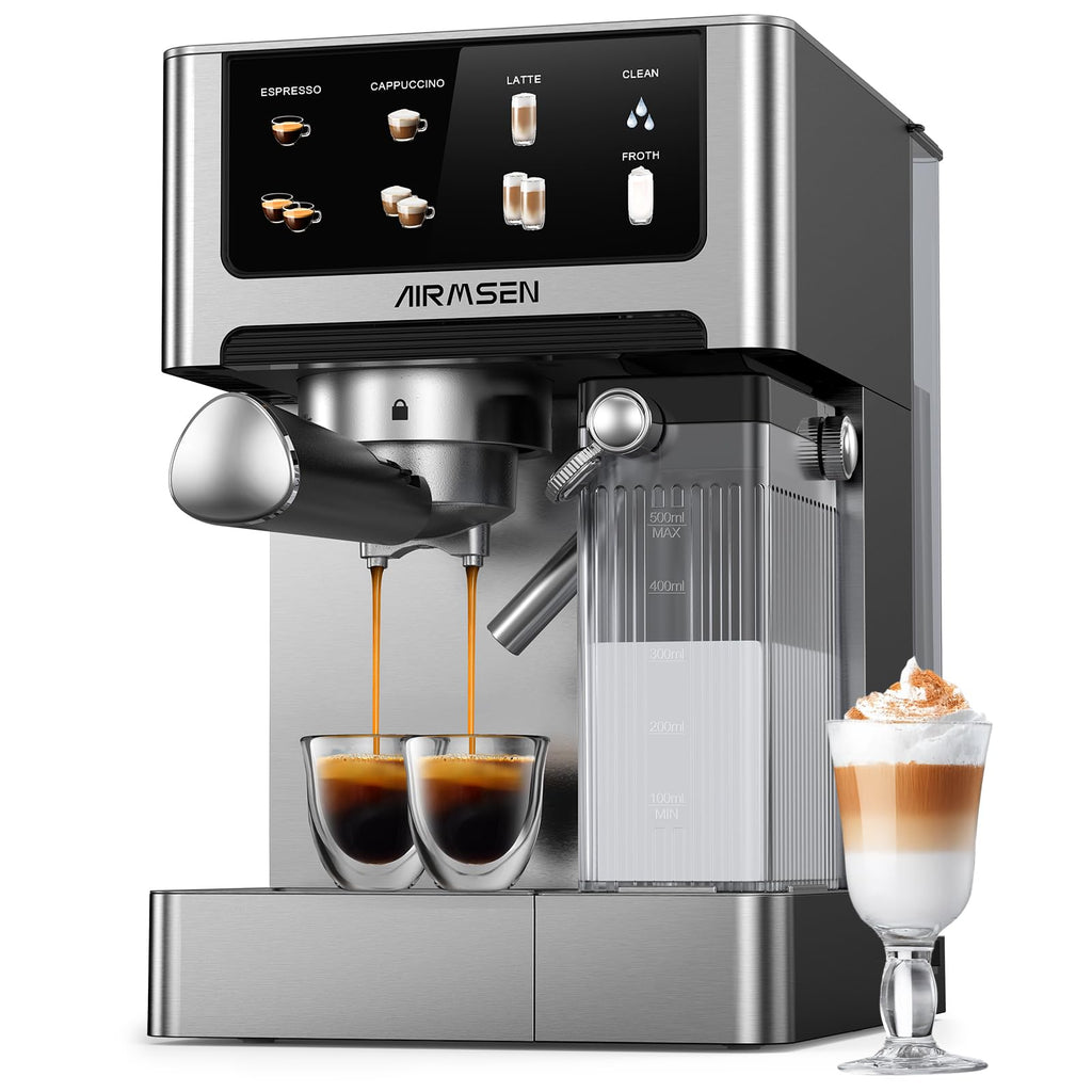 20 Bar Espresso Machine with Milk Frother, Stainless Steel, 60oz Water Tank B790