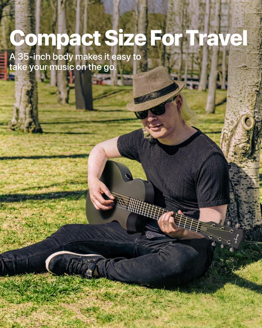 Carbon Fiber 35-Inch Smart Acoustic-Electric Travel Guitar H2888