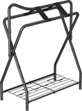 Foldable Black Horse Saddle Rack with Storage Y76835