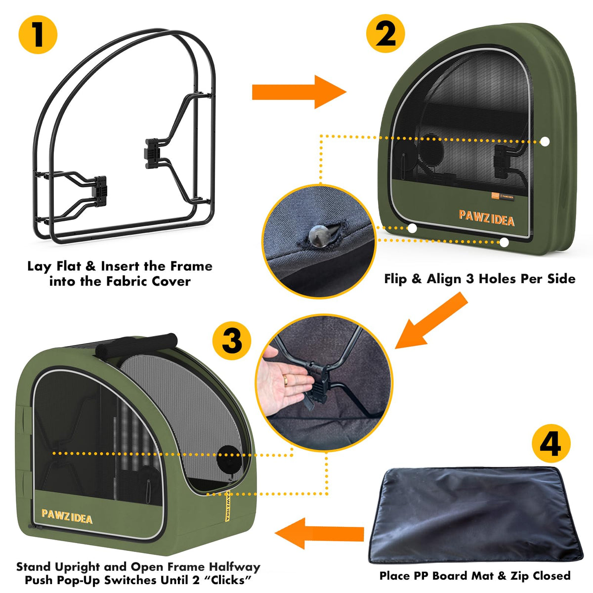 3-in-1 Large Dog Stroller with Detachable Carrier F604