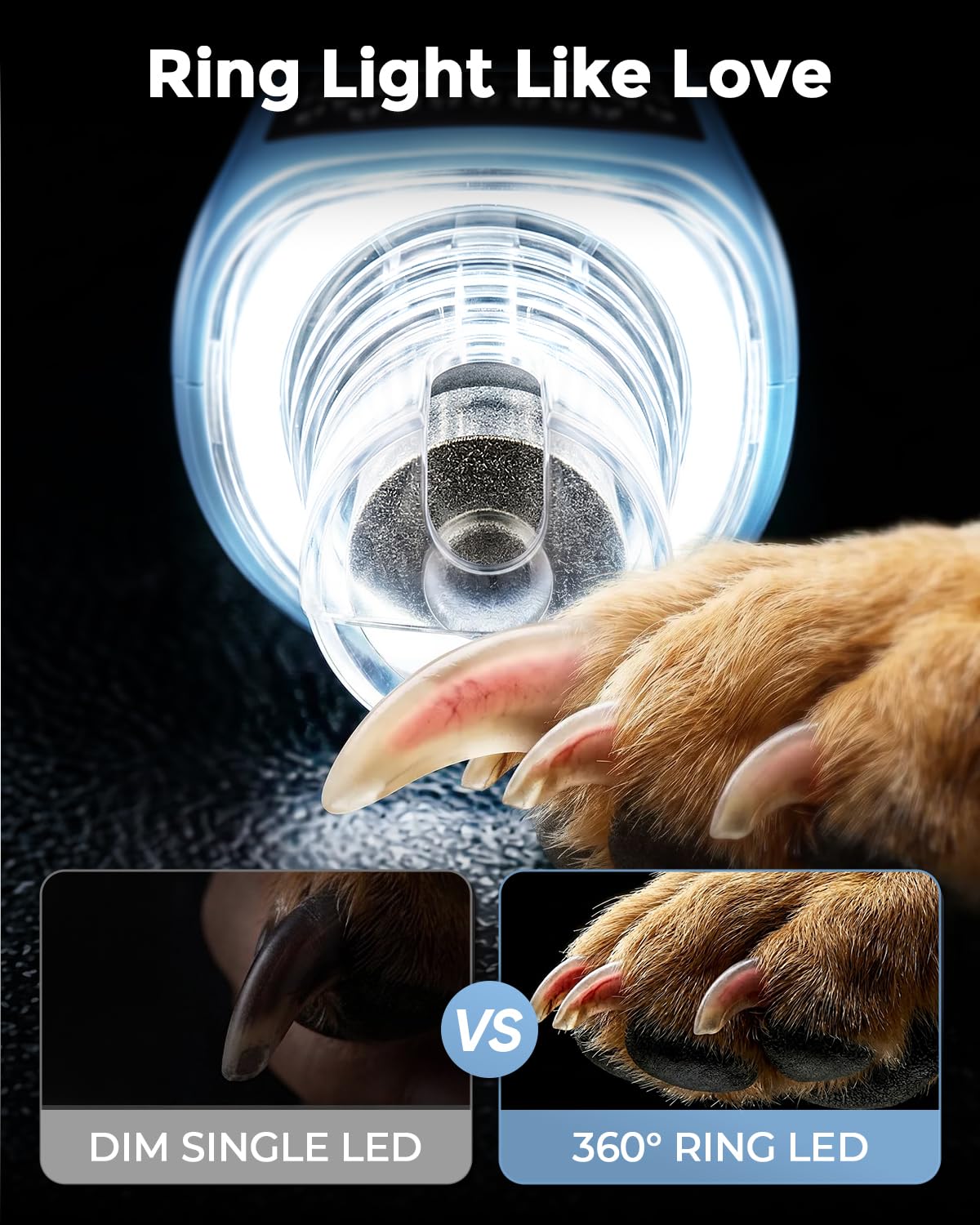 7-Speed Quiet Dog & Cat Nail Grinder with LED T630804