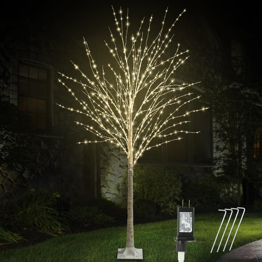 6FT Lighted Birch Tree O278