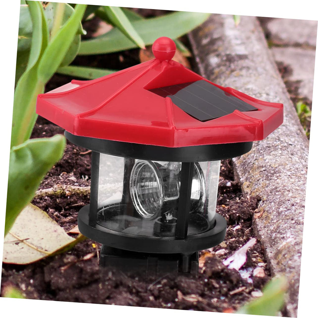 2pcs Solar Powered Rotatable Lighthouse Light A135948