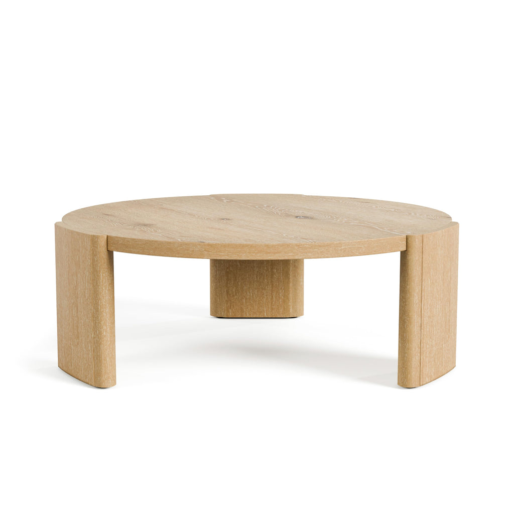 42” Round Oak Finish Wood Coffee Table M630