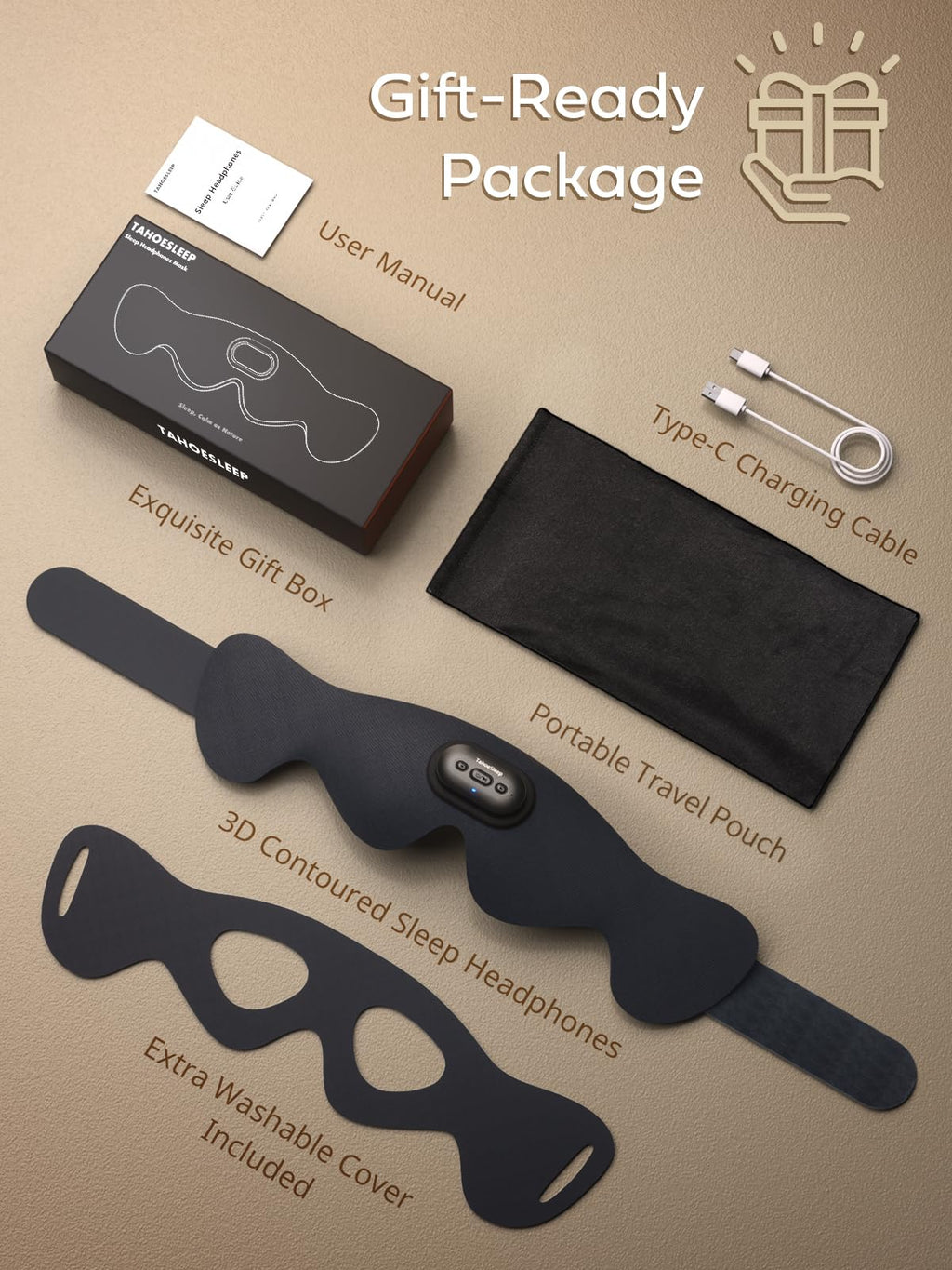 Ultra-Thin Adjustable Sleep Mask with Bluetooth 5.4 A2488