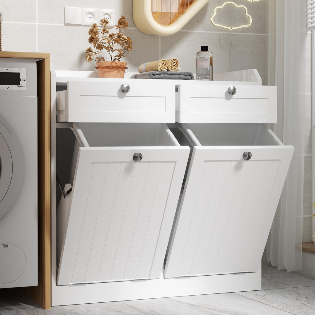 8 Gallon Double Tilt Out Trash Can Cabinet T296
