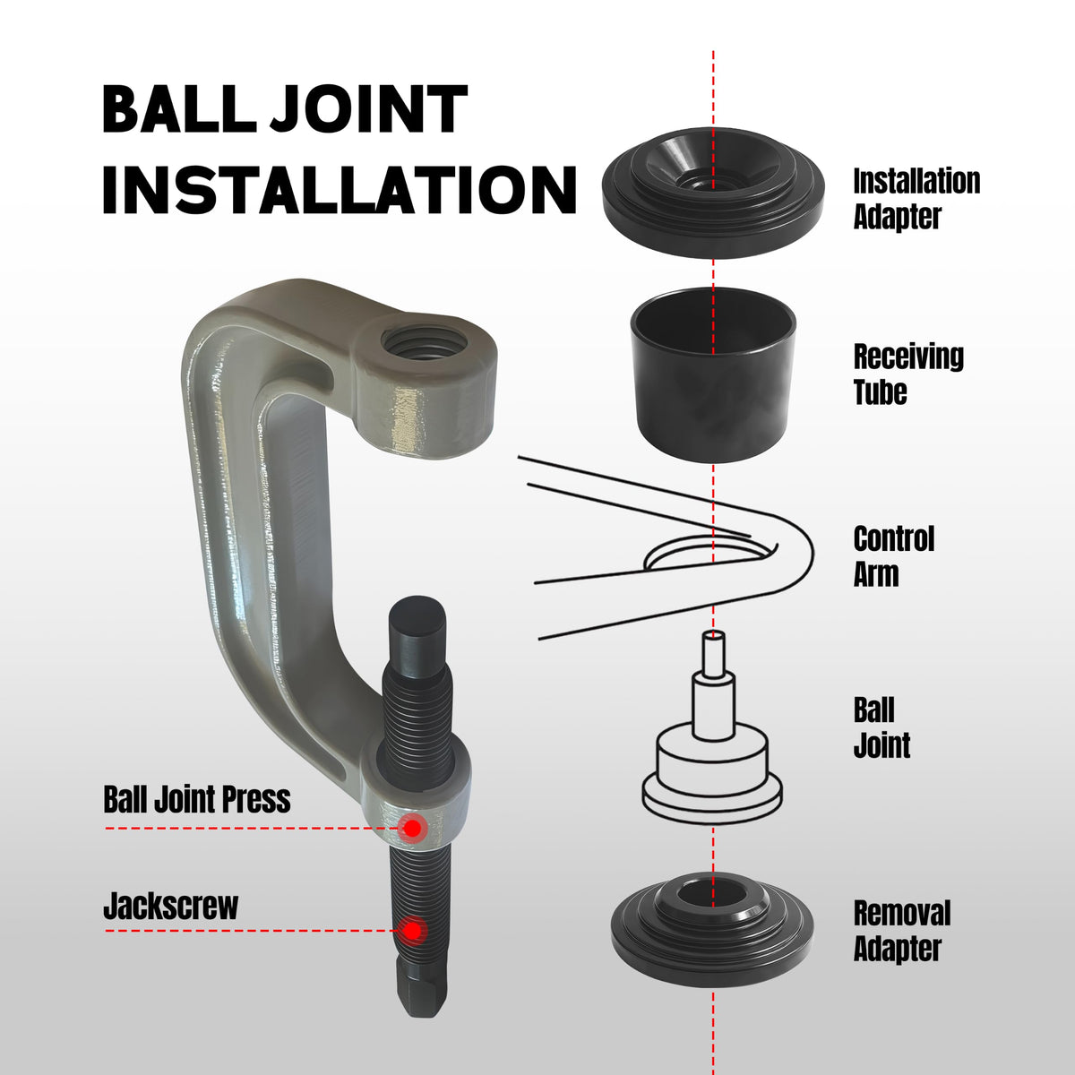 Heavy Duty Ball Joint Press & U Joint Removal Tool Kit with 4WD Adapters H6031