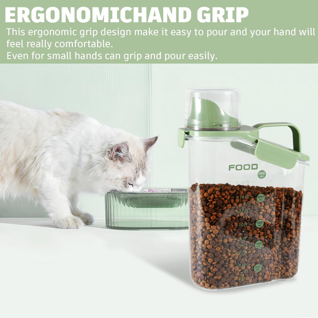 Airtight Pet Food Storage Container with Measuring Cups A568859