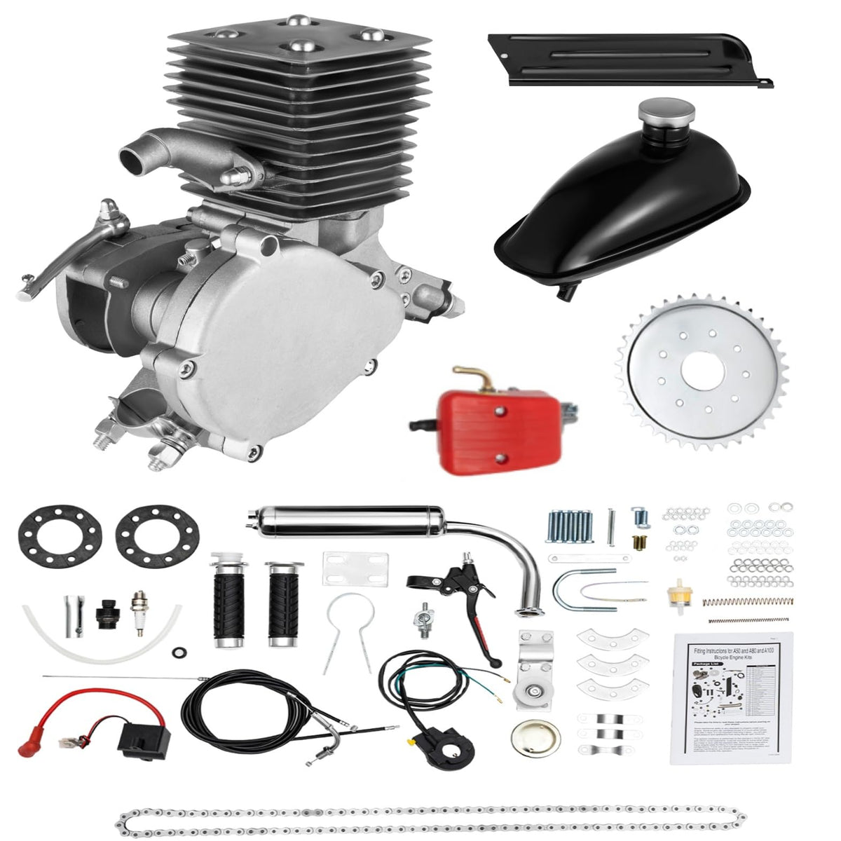 100CC 2 Stroke Bicycle Engine Kit with Air-cooling System Q623